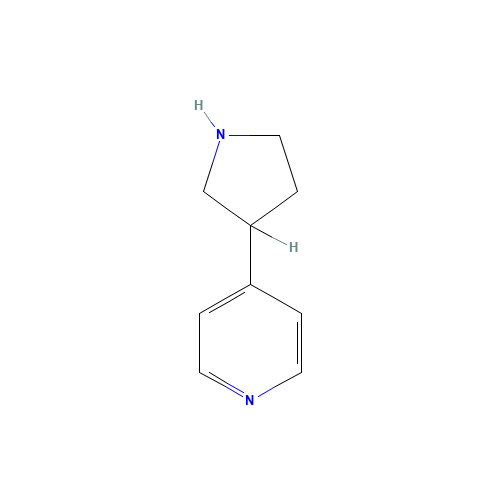 4-PYRROLIDIN-3-YL-PYRIDINE (CAS: 150281-47-3) - Chemical Structure and Molecular Formula 