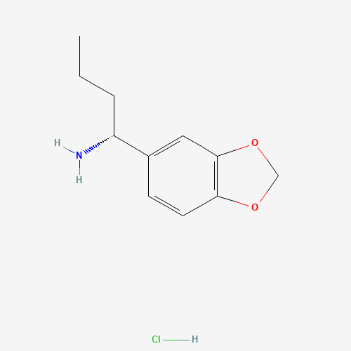 (R)-[3',4'-(METHYLENEDIOXY)PHENYL]-1-BUTYLAMINE HYDROCHLORIDE (CAS: 197508-49-9) - Chemical Structure and Molecular Formula 