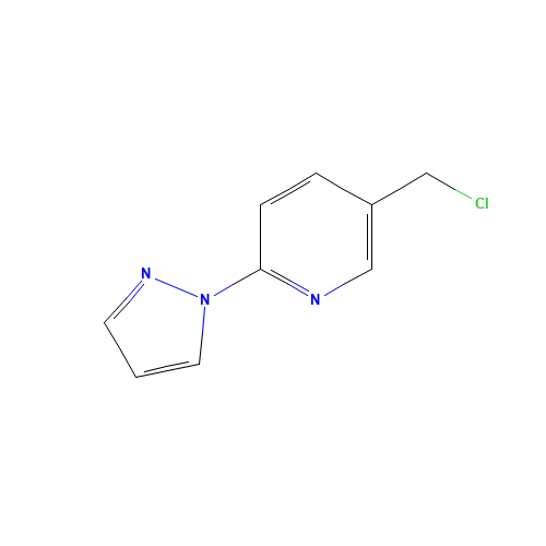 5-Chloromethyl-2-(pyrazol-1-yl)pyridine (CAS: 748796-39-6) - Chemical Structure and Molecular Formula 