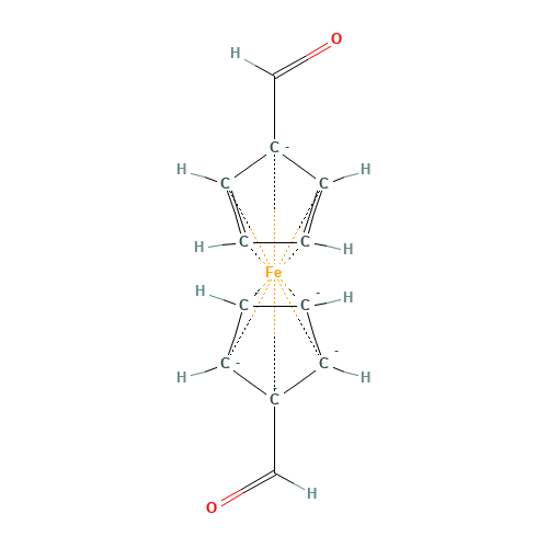 1,1'-FERROCENEDICARBOXALDEHYDE (CAS: 1271-48-3) - Chemical Structure and Molecular Formula 