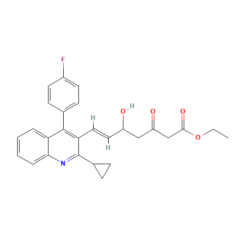 Ethyl (E)-7-[4-(4'-fluorophenyl)-2-(cyclopropyl)-3-quinolinyl]-5-hydroxy-3-oxo-6-heptenoate (CAS: 148901-69-3) - Related Chemical Product