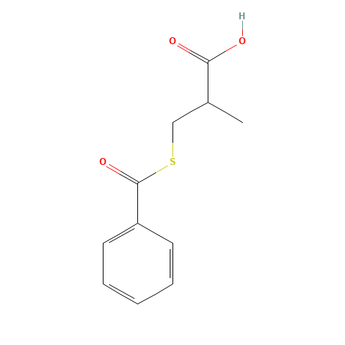 3-(Benzoylthio)-2-methylpropionic acid (CAS: 74431-50-8) - Chemical Structure and Molecular Formula 