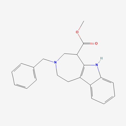 AZEPINO[4,5-B]INDOLE-5-CARBOXYLIC ACID,1,2,3,4,5,6-HEXAHYDRO-3-(PHENYLMETHYL)-,METHYL ESTER (CAS: 66859-30-1) - Chemical Structure and Molecular Formula 