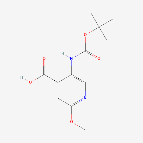 5-(TERT-BUTOXYCARBONYLAMINO)-2-METHOXYPYRIDINE-4-CARBOXYLIC ACID (CAS: 183741-86-8) - Chemical Structure and Molecular Formula 