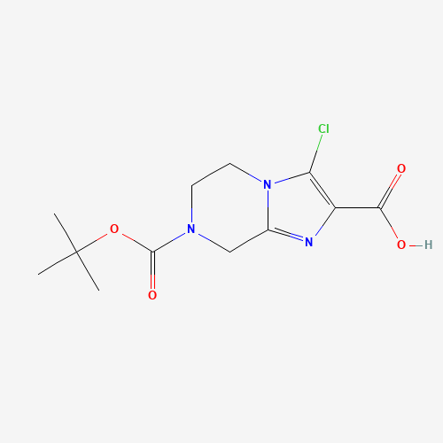 7-(TERT-BUTOXYCARBONYL)-3-CHLORO-5,6,7,8-TETRAHYDROIMIDAZO[1,2-A]PYRAZINE-2-CARBOXYLIC ACID (CAS: 903130-30-3) - Chemical Structure and Molecular Formula 