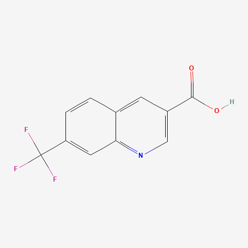 7-(TRIFLUOROMETHYL)QUINOLINE-3-CARBOXYLIC ACID (CAS: 71082-51-4) - Chemical Structure and Molecular Formula 
