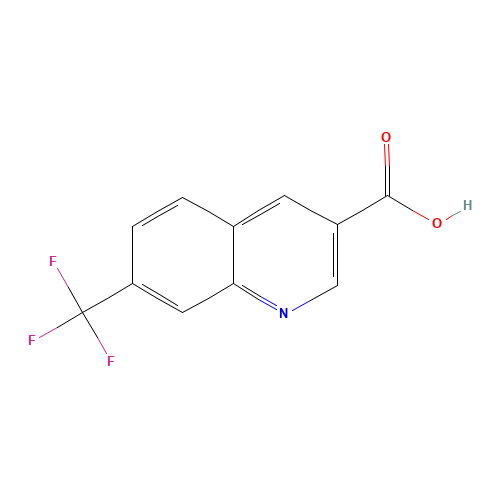 7-(TRIFLUOROMETHYL)QUINOLINE-3-CARBOXYLIC ACID (CAS: 71082-51-4) - Chemical Structure and Molecular Formula 