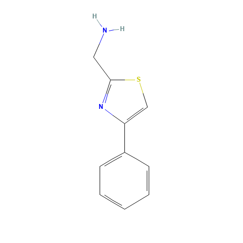 C-(4-PHENYL-THIAZOL-2-YL)-METHYLAMINE (CAS: 90916-45-3) - Chemical Structure and Molecular Formula 