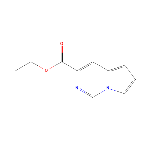 ETHYL PYRROLO[1,2-C]PYRIMIDINE-3-CARBOXYLATE (CAS: 107407-80-7) - Chemical Structure and Molecular Formula 