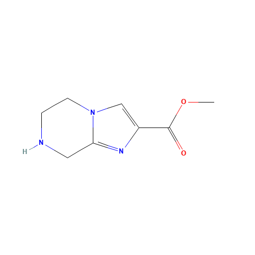 Imidazo[1,2-a]pyrazine-2-carboxylic acid,5,6,7,8-tetrahydro-,methyl ester (9CI) (CAS: 91476-81-2) - Chemical Structure and Molecular Formula 