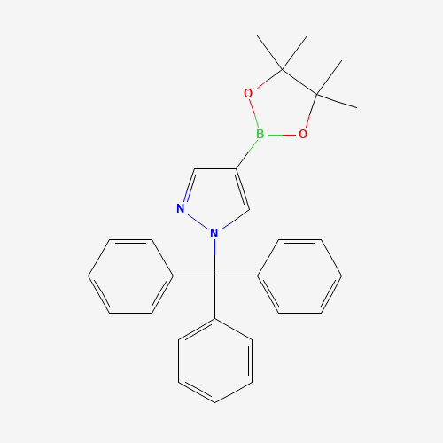 4-(4,4,5,5-Tetramethyl-[1,3,2]dioxaborolan-2-yl)-1-trityl-1H-pyrazole (CAS: 863238-73-7) - Chemical Structure and Molecular Formula 
