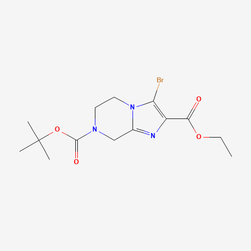 7-tert-butyl 2-ethyl 3-bromo-5,6-dihydroimidazo[1,2-a]pyrazine-2,7(8H)-dicarboxylate (CAS: 1000576-75-9) - Related Chemical Product