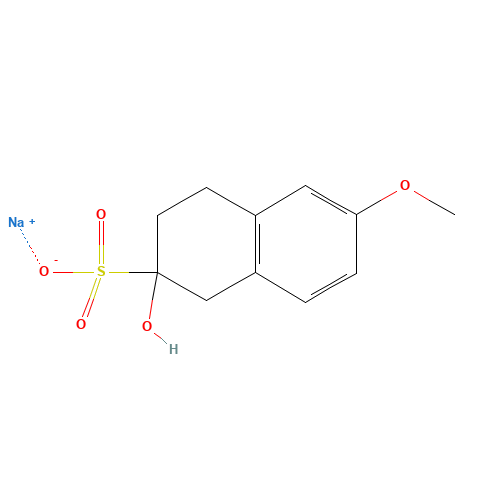 SODIUM 2-HYDROXY-6-METHOXY-1,2,3,4-TETRAHYDRO-NAPHTHALENE-2-SULFONATE (CAS: 1017781-39-3) - Chemical Structure and Molecular Formula 