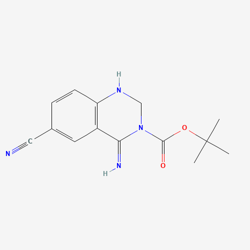 4-Amino-6-cyano-3(2H)-quinazolinecarboxylic acid-1,1-dimethylethyl ester (CAS: 1060795-16-5) - Chemical Structure and Molecular Formula 