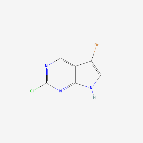 5-Bromo-2-chloro-7H-pyrrolo[2,3-d]pyrimidine (CAS: 1060816-58-1) - Chemical Structure and Molecular Formula 
