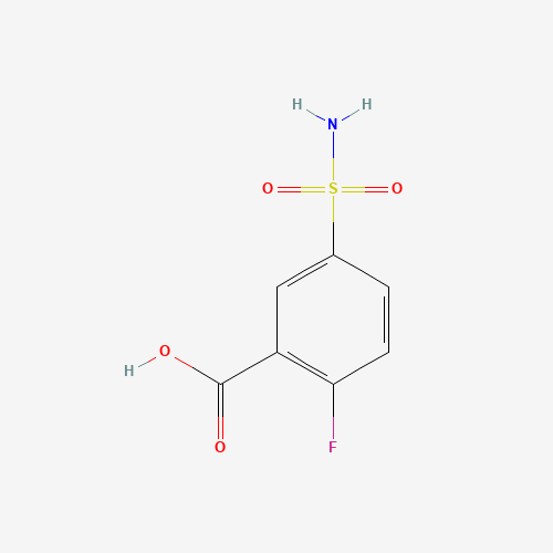 2-Fluoro-5-sulfamoyl-benzoic acid (CAS: 112887-25-9) - Chemical Structure and Molecular Formula 