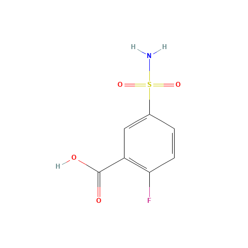 2-Fluoro-5-sulfamoyl-benzoic acid (CAS: 112887-25-9) - Chemical Structure and Molecular Formula 