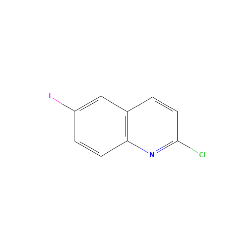 2-CHLORO-6-IODO-QUINOLINE (CAS: 124467-20-5) - Chemical Structure and Molecular Formula 