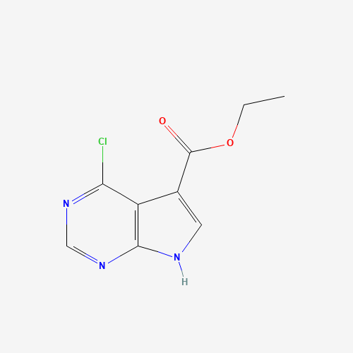 ethyl 4-chloro-7H-pyrrolo[2,3-d]pyrimidine-5-carboxylate (CAS: 144927-57-1) - Chemical Structure and Molecular Formula 