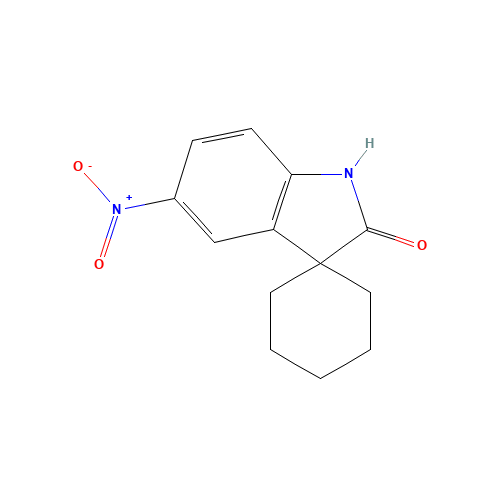 1,3-Dihydro-5-nitro-3-spirocyclohexaneindol-2-one (CAS: 156232-54-1) - Chemical Structure and Molecular Formula 