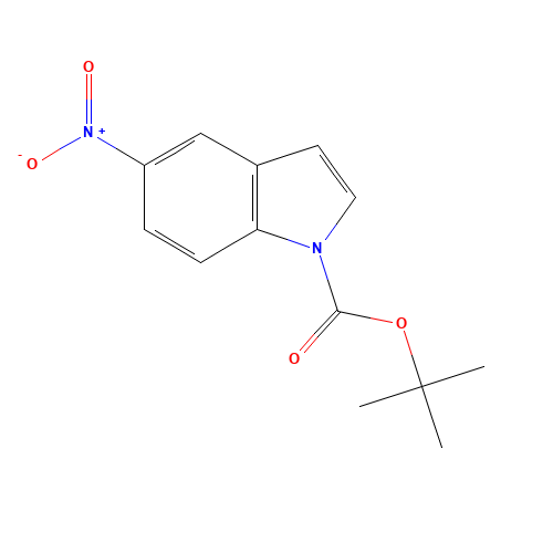 TERT-BUTYL 5-NITRO-1H-INDOLE-1-CARBOXYLATE (CAS: 166104-19-4) - Chemical Structure and Molecular Formula 