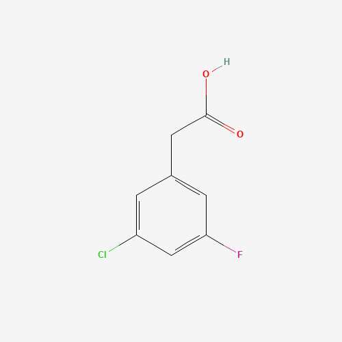 3-CHLORO-5-FLUOROPHENYLACETIC ACID (CAS: 202001-00-1) - Chemical Structure and Molecular Formula 