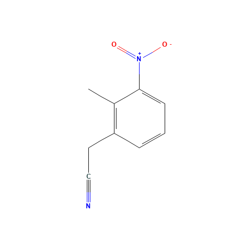 2-METHYL-3-NITROBENZYL CYANIDE (CAS: 23876-14-4) - Chemical Structure and Molecular Formula 