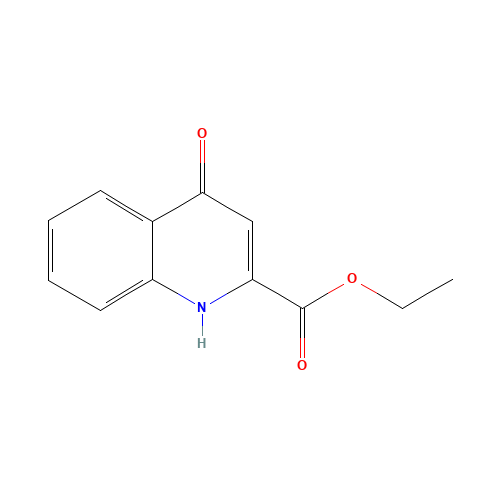 ETHYL 4-HYDROXY-2-QUINOLINECARBOXYLATE (CAS: 24782-43-2) - Chemical Structure and Molecular Formula 