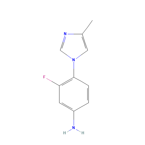 3-Fluoro-4-(4-methyl-1H-imidazol-1-yl)benzenamine (CAS: 252340-70-8) - Chemical Structure and Molecular Formula 