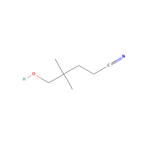 5-hydroxy-4,4-dimethylvaleronitrile (CAS: 25252-68-0) - Chemical Structure and Molecular Formula 