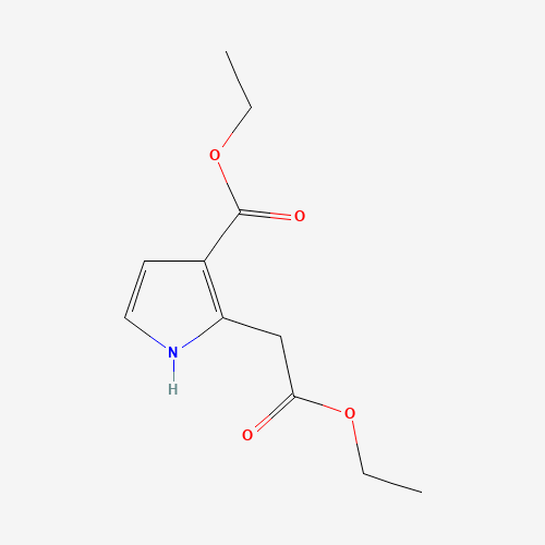 ETHYL 2-((ETHOXYCARBONYL)-METHYL)-1H-PYRROLE-3-CARBOXYLATE (CAS: 25472-44-0) - Chemical Structure and Molecular Formula 