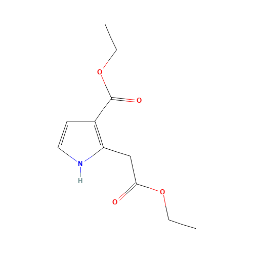 ETHYL 2-((ETHOXYCARBONYL)-METHYL)-1H-PYRROLE-3-CARBOXYLATE (CAS: 25472-44-0) - Chemical Structure and Molecular Formula 