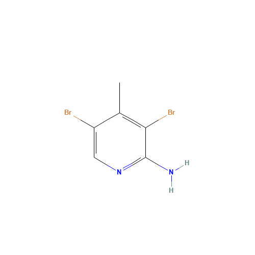 2-Amino-3,5-dibromo-4-methylpyridine (CAS: 3430-29-3) - Chemical Structure and Molecular Formula 