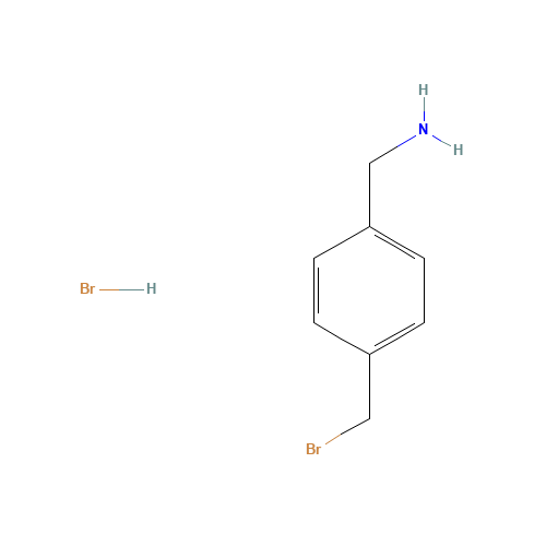 4-(BROMOMETHYL)BENZYLAMINE Hydrobromide (CAS: 34403-47-9) - Chemical Structure and Molecular Formula 