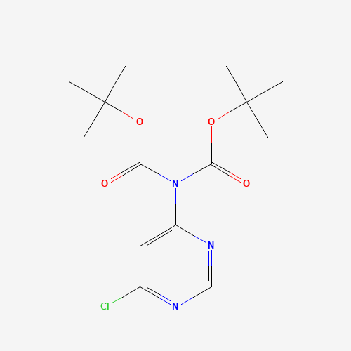 N,N-DIBOC-4-AMINO-6-CHLOROPYRIMIDINE (CAS: 354112-08-6) - Chemical Structure and Molecular Formula 
