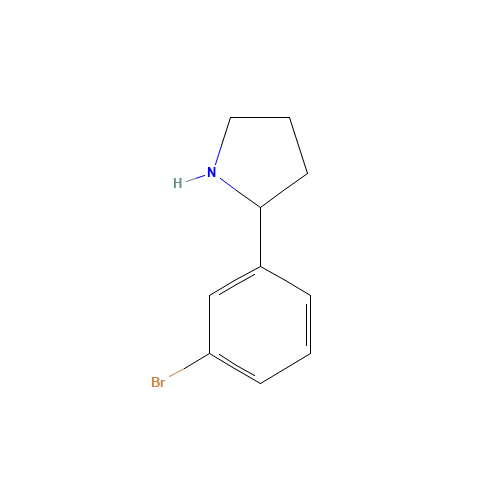 2-(3-BROMO-PHENYL)-PYRROLIDINE (CAS: 383127-79-5) - Chemical Structure and Molecular Formula 