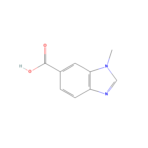 1H-Benzimidazole-6-carboxylicacid,1-methyl-(9CI) (CAS: 53484-18-7) - Chemical Structure and Molecular Formula 
