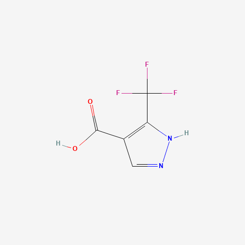 5-(TRIFLUOROMETHYL)-1H-PYRAZOLE-4-CARBOXYLIC ACID (CAS: 543739-84-0) - Chemical Structure and Molecular Formula 