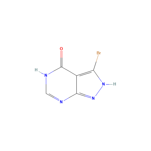 3-BROMO-1H-PYRAZOLO[3,4-D]PYRIMIDIN-4-OL (CAS: 54738-73-7) - Chemical Structure and Molecular Formula 
