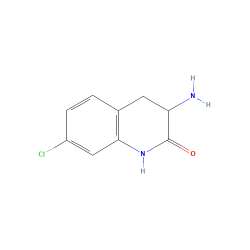 3-AMINO-7-CHLORO-3,4-DIHYDRO-1H-QUINOLIN-2-ONE (CAS: 56433-13-7) - Chemical Structure and Molecular Formula 