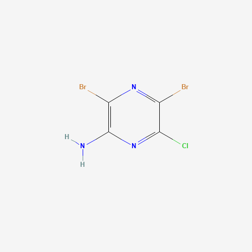 3,5-DIBROMO-6-CHLOROPYRAZIN-2-AMINE (CAS: 566205-01-4) - Chemical Structure and Molecular Formula 