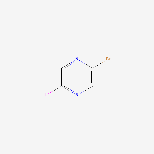 2-BROMO-5-IODOPYRAZINE (CAS: 622392-04-5) - Chemical Structure and Molecular Formula 