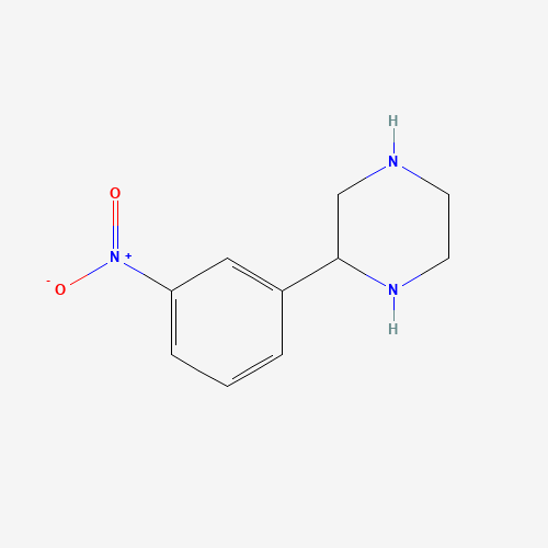 2-(3-NITROPHENYL)PIPERAZINE (CAS: 65709-29-7) - Chemical Structure and Molecular Formula 