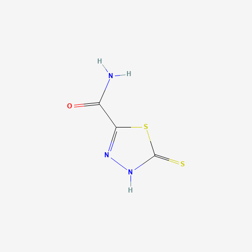 1,3,4-Thiadiazole-2-carboxamide,4,5-dihydro-5-thioxo-(9CI) (CAS: 66709-83-9) - Chemical Structure and Molecular Formula 
