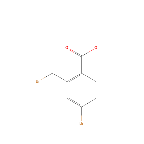 METHYL 4-BROMO-2-BROMOMETHYL-BENZOATE (CAS: 78471-43-9) - Chemical Structure and Molecular Formula 