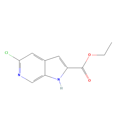 ethyl 5-chloro-1H-pyrrolo[2,3-c]pyridine-2-carboxylate (CAS: 800401-67-6) - Chemical Structure and Molecular Formula 