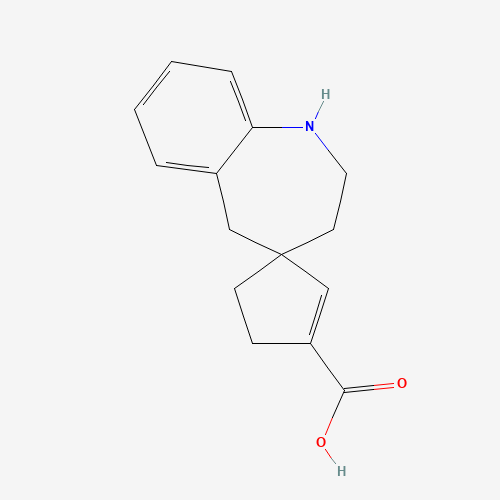 1,2,3,5-tetrahydro-Spiro[4H-1-benzazepine-4,1''-[2]cyclopentene]-3''-carboxylic acid (CAS: 813426-13-0) - Chemical Structure and Molecular Formula 