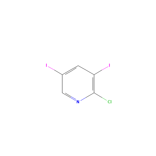 2-CHLORO-3,5-DIIODOPYRIDINE (CAS: 856169-60-3) - Chemical Structure and Molecular Formula 