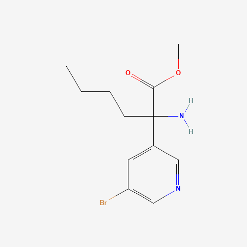 methyl 2-amino-2-(5-bromopyridin-3-yl)hexanoate (CAS: 856886-54-9) - Chemical Structure and Molecular Formula 