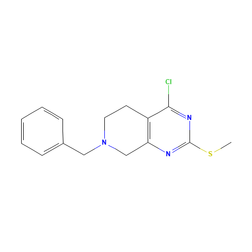 7-benzyl-4-chloro-2-(methylthio)-5,6,7,8-tetrahydropyrido[3,4-d]pyrimidine (CAS: 859826-11-2) - Related Chemical Product